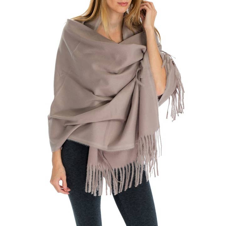 Cap Zone – Engroshandel Tørklæde - Dame – Overdimensioneret jomfru uld himmel cashmere aflang wrap sjal tørklæde