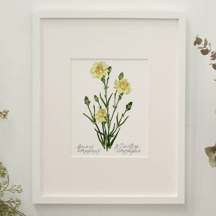 Cream Carnations - Joy + Commitment - Stampa floreale senza cornice per la vendita all'ingrosso da parte di Meredith Raiford Art