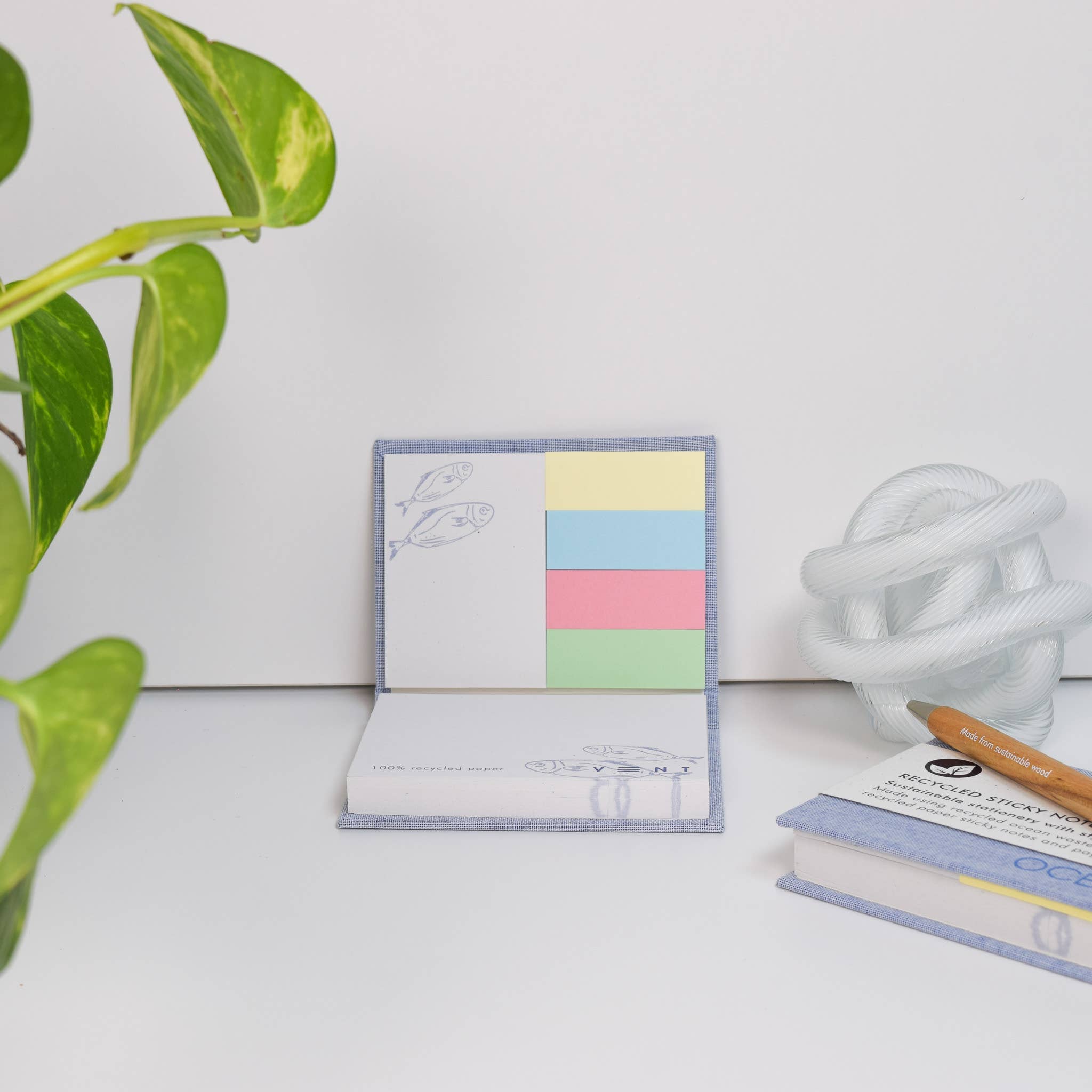 VENT for Change - Wholesale Sticky Notes - Recycled Ocean plastic waste Sticky Notes Pad - Blue2