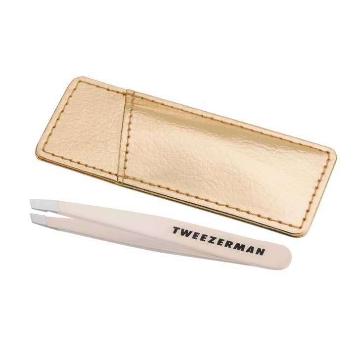Pince à épiler Tweezerman Mini Slant avec étui Stardust, 1 pièce pour la vente par Tweezerman