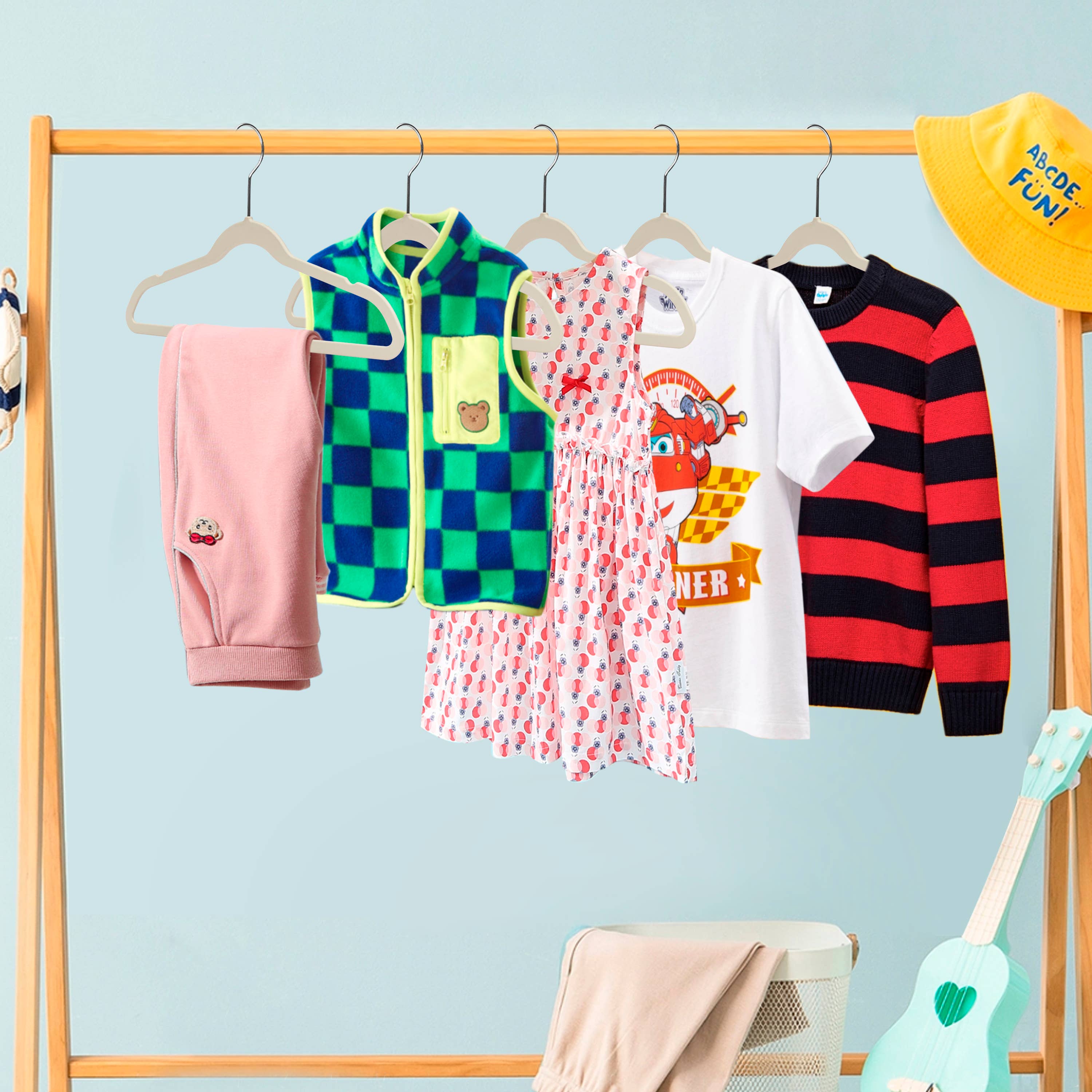 Quality Hangers - Wholesale Clothes hangers - P415 – 13.7" Kids Slim Ivory ABS Plastic Hangers – 10 Pack2