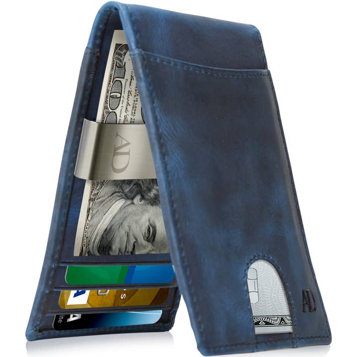 Access Denied Accessories - Wholesale Wallet - Men's - Real Leather Wallets For Men Money Clip Bifold Wallet RFID5