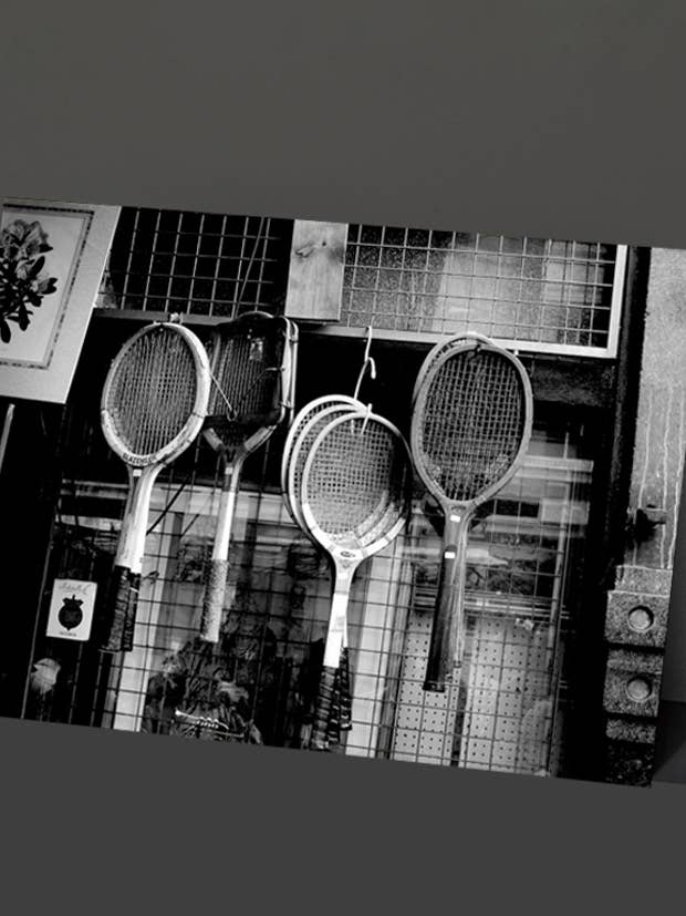 London / Vintage Tennis Rackets 009-25-A / Greeting Card for wholesale by Eliot Siegel & The British Art Gallery