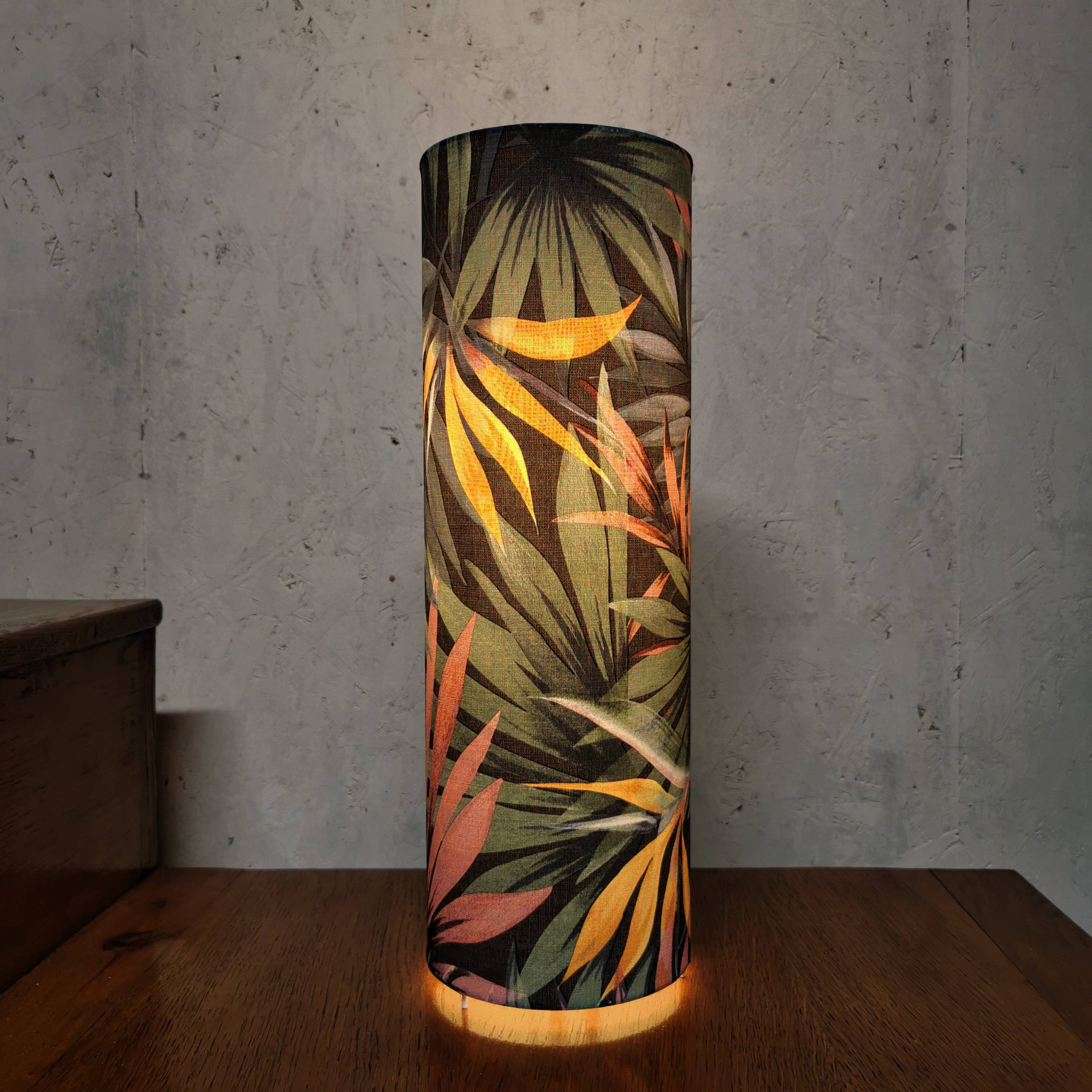 MIV Création Fleurie - Wholesale Accent/Desk Lamp - Tropical Print Ambient Tube Lamp1