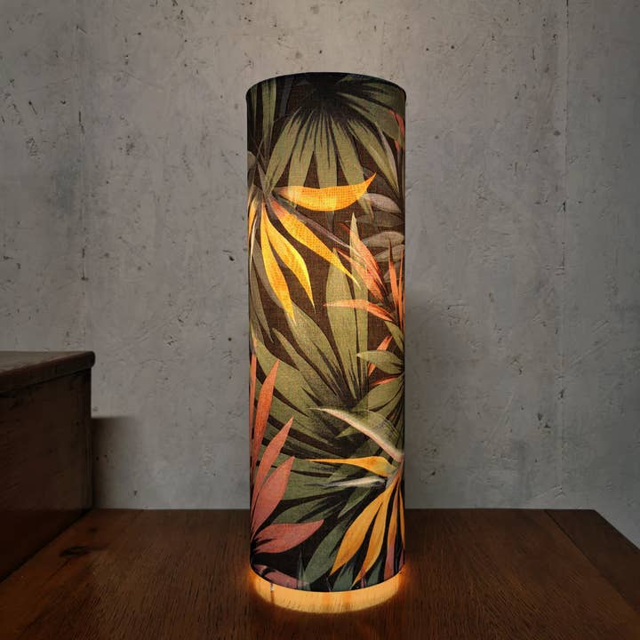 MIV Création Fleurie - Wholesale Accent/Desk Lamp - Tropical Print Ambient Tube Lamp1