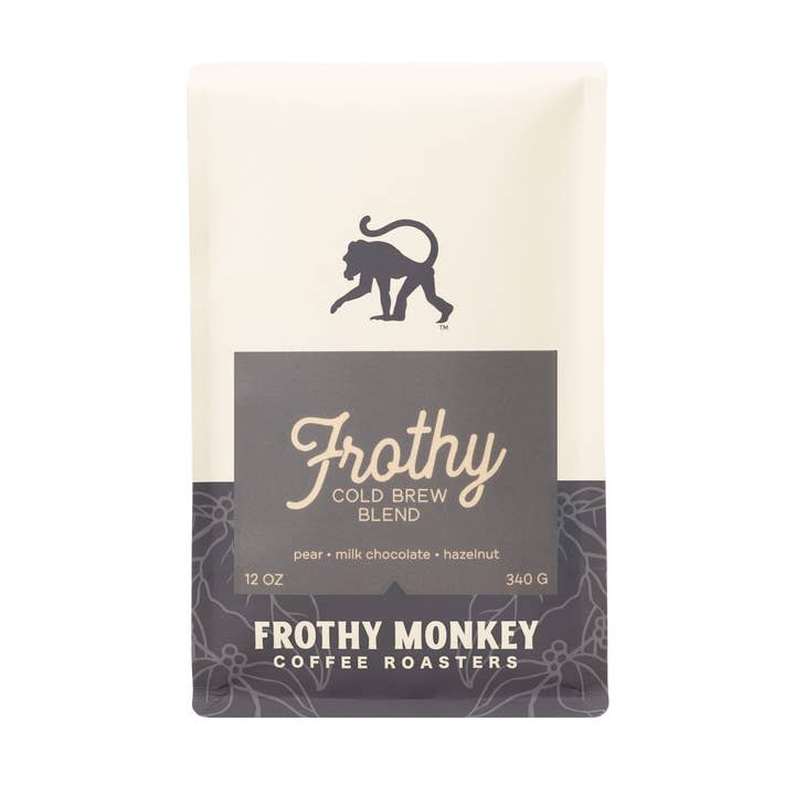 Frothy Monkey Coffee Roasters - Wholesale Coffee Beans - Frothy - Cold Brew Whole Coffee Beans 12oz Bags