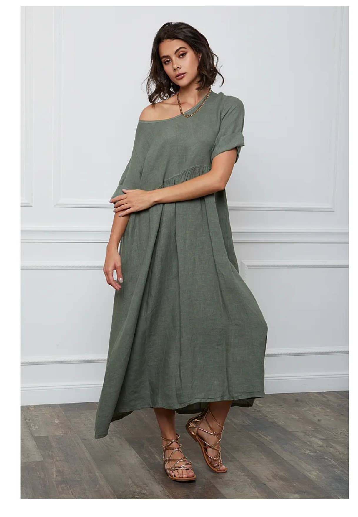 LÉA & LUC - Wholesale Dress - Women's - Long dress in 100% linen REF.714870