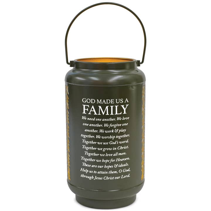 Lantern God Made Us A Family Large Green for wholesale by Dicksons