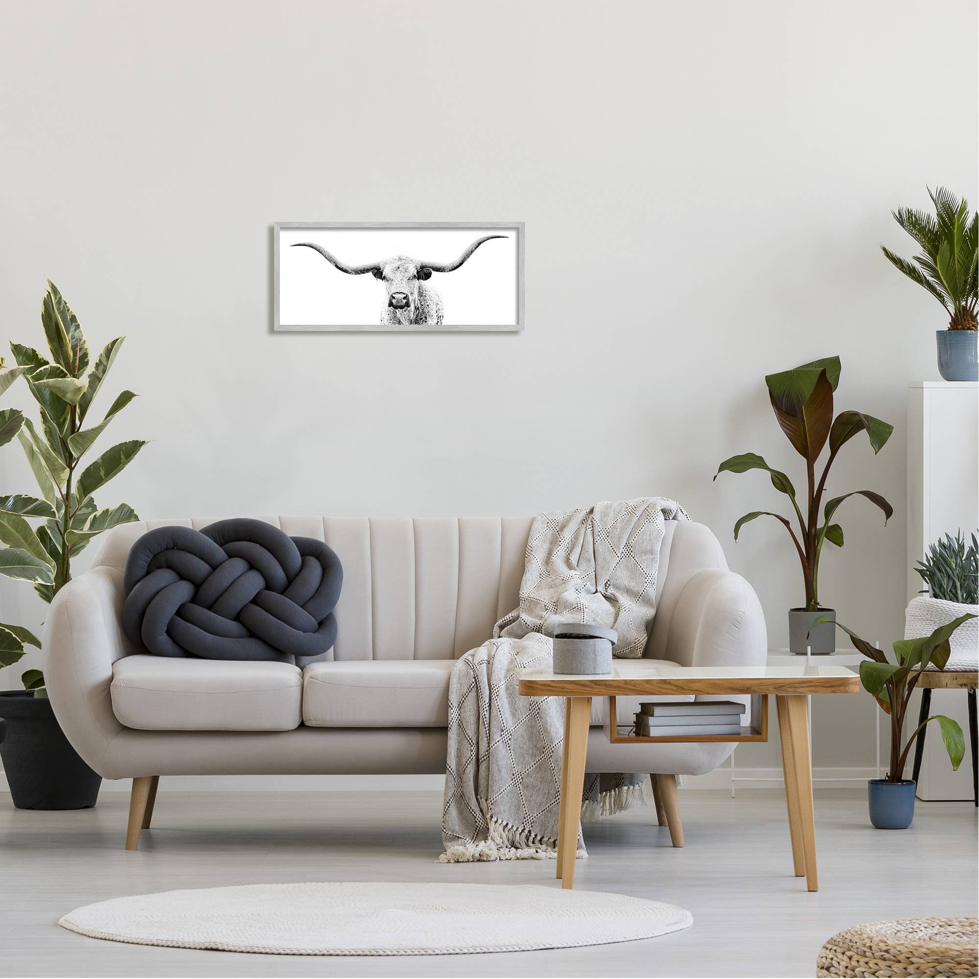 Stupell Industries - Wholesale Kunstprint - Minimal Longhorn Cattle foto ingelijst4