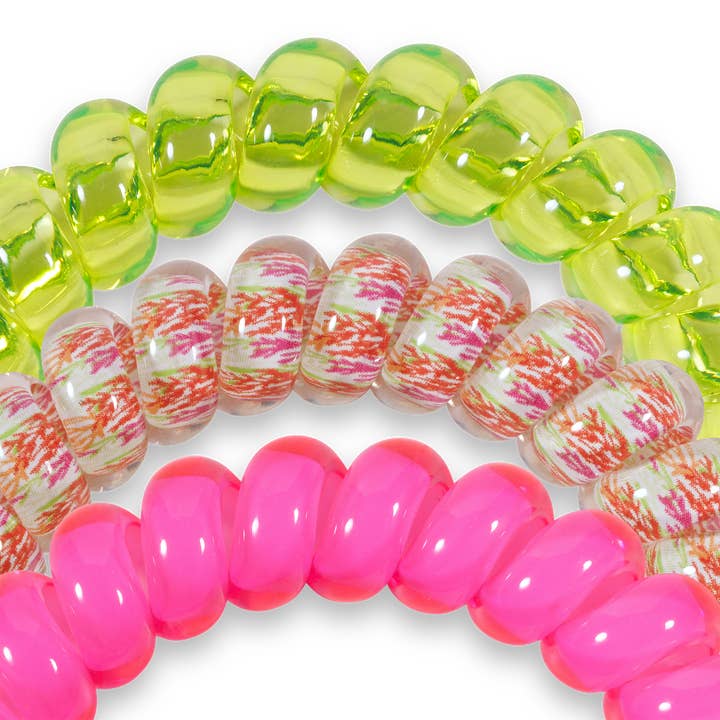 TELETIES - Wholesale Hair Tie - Spiral Hair Coils | Large | Tropical Punch Hair Ties