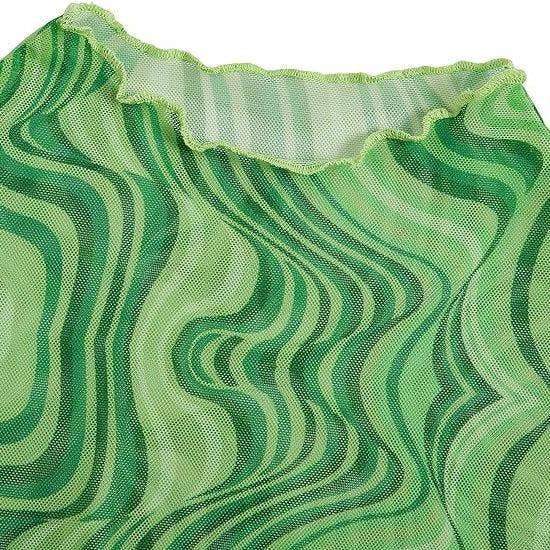 Sweetkama – wholesale Knit top – Women's – Ladies Print Flare Sleeves Mesh Crop Top SKT24178