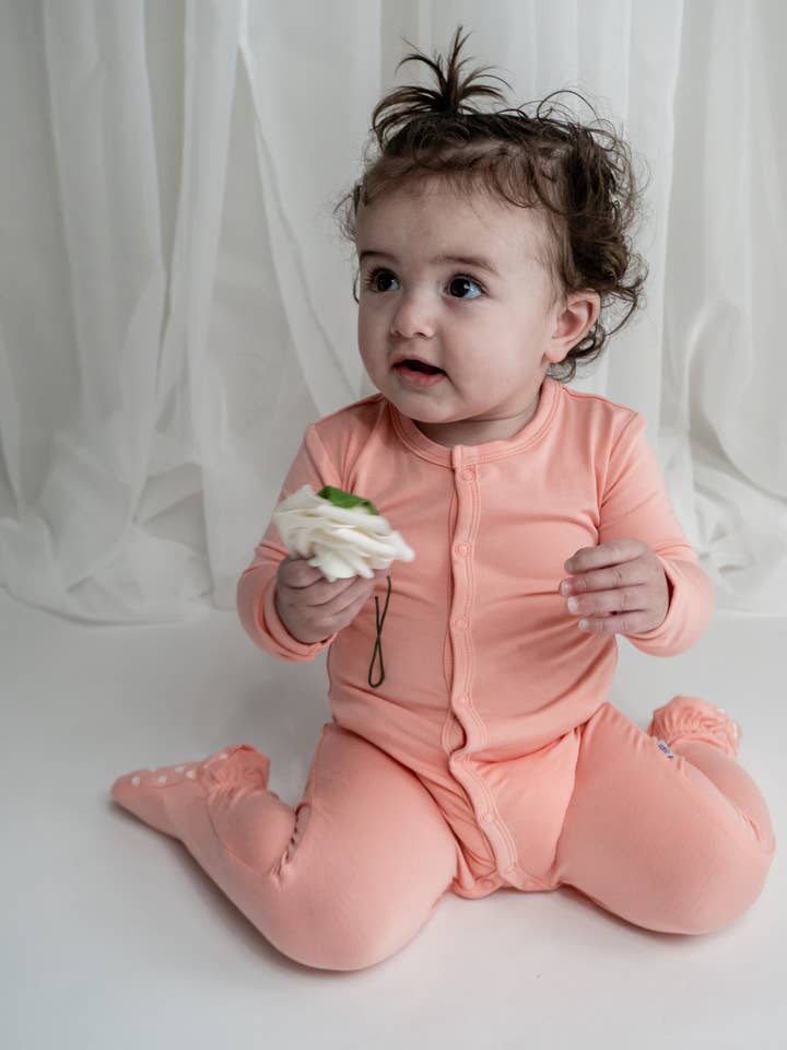 Bubble Baby - Wholesale Jumpsuit - Baby - Peach | Snap Footie3