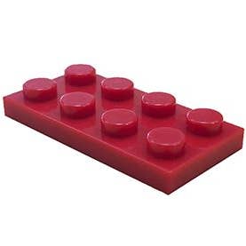 25 x STAX® Connector 2x4 flat - LEGO®-compatible (red or black) for wholesale by Open Bricks