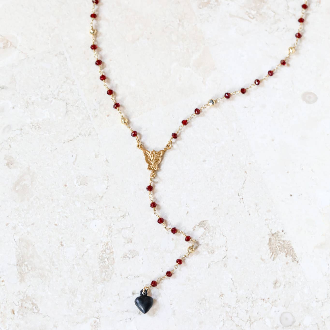 The Gilded Witch - Wholesale Y-Neck/Lariat Necklace - Black Spinel Dark Valentine Lariat: Gothic Witchy Jewelry2