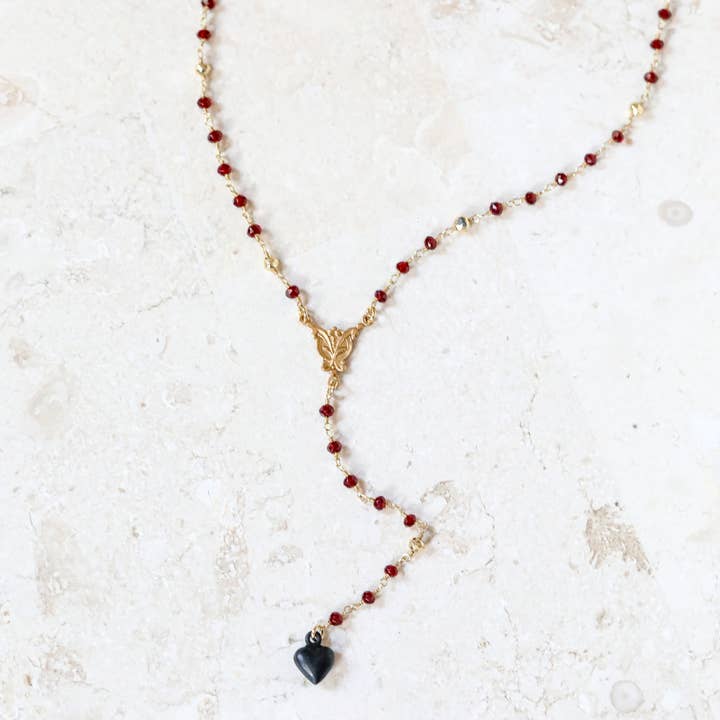 The Gilded Witch - Wholesale Y-Neck/Lariat Necklace - Black Spinel Dark Valentine Lariat: Gothic Witchy Jewelry2