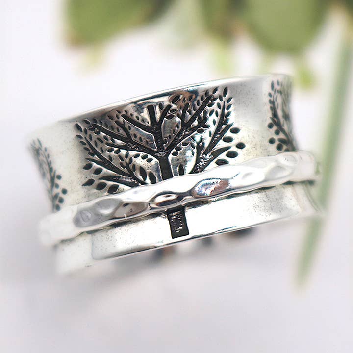 Fortitude - Anello da meditazione in argento sterling per la vendita all'ingrosso da parte di Energy Stone