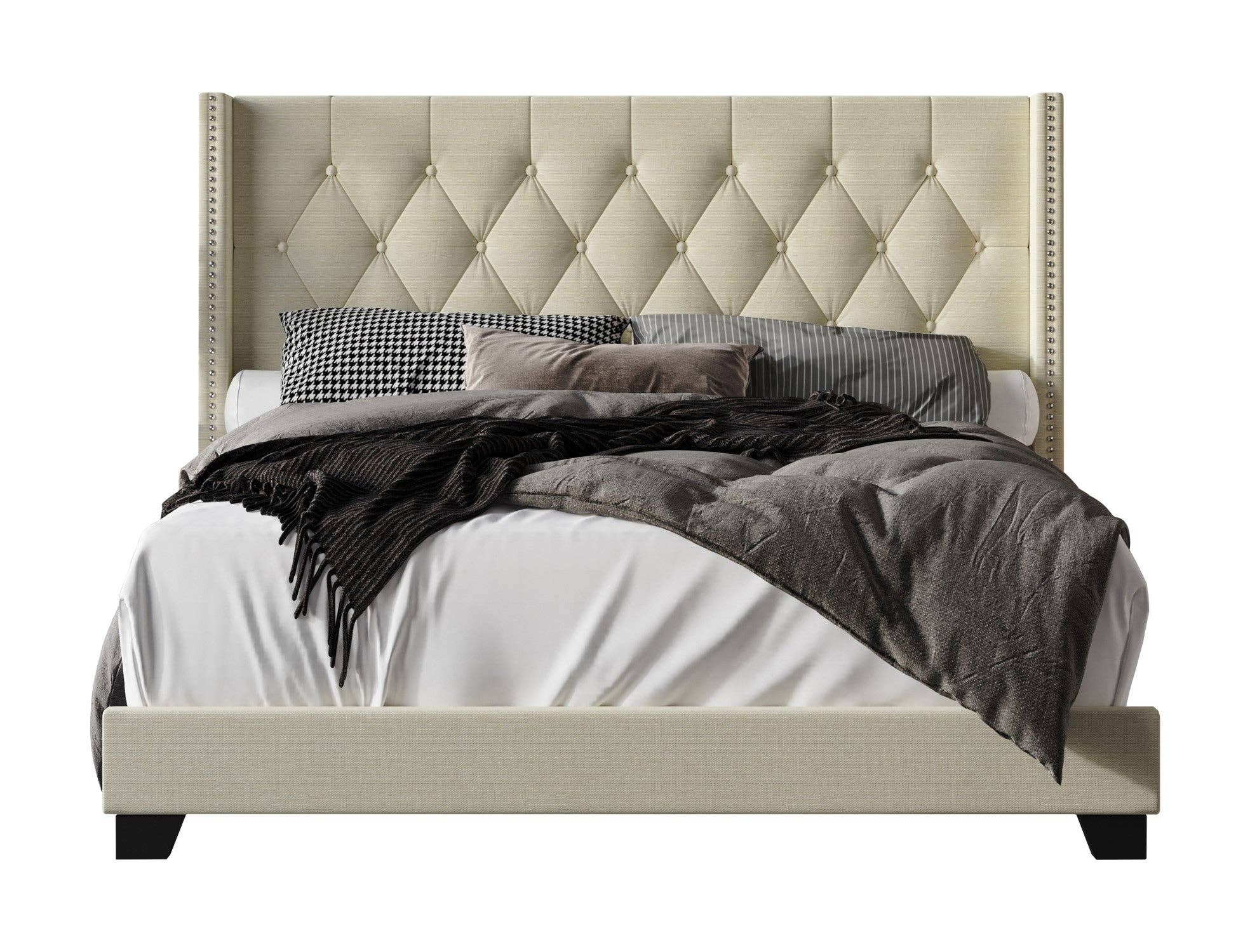 Home Design - Wholesale Bed - Brady Tufted Wingback Upholstered Panel Bed15