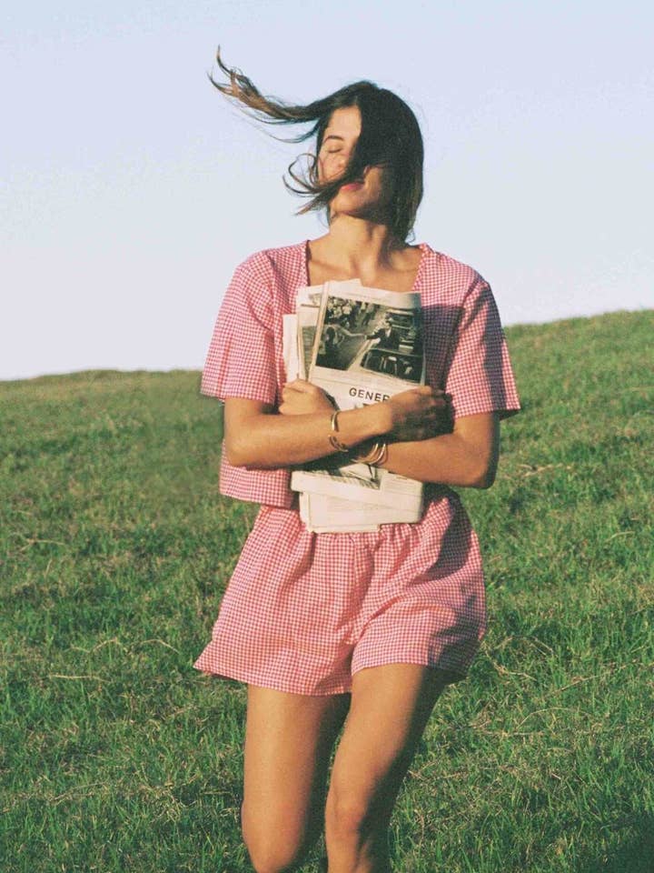 The Dylan Matching Set - Red and White Gingham for wholesale by merritt charles