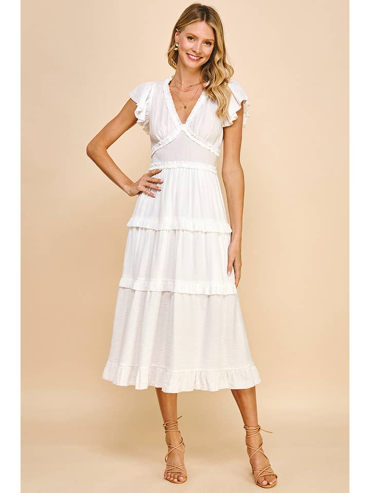 PINCH - Wholesale Dress - Women's - RUFFLED TEA LENGTH DRESS - 3597D30