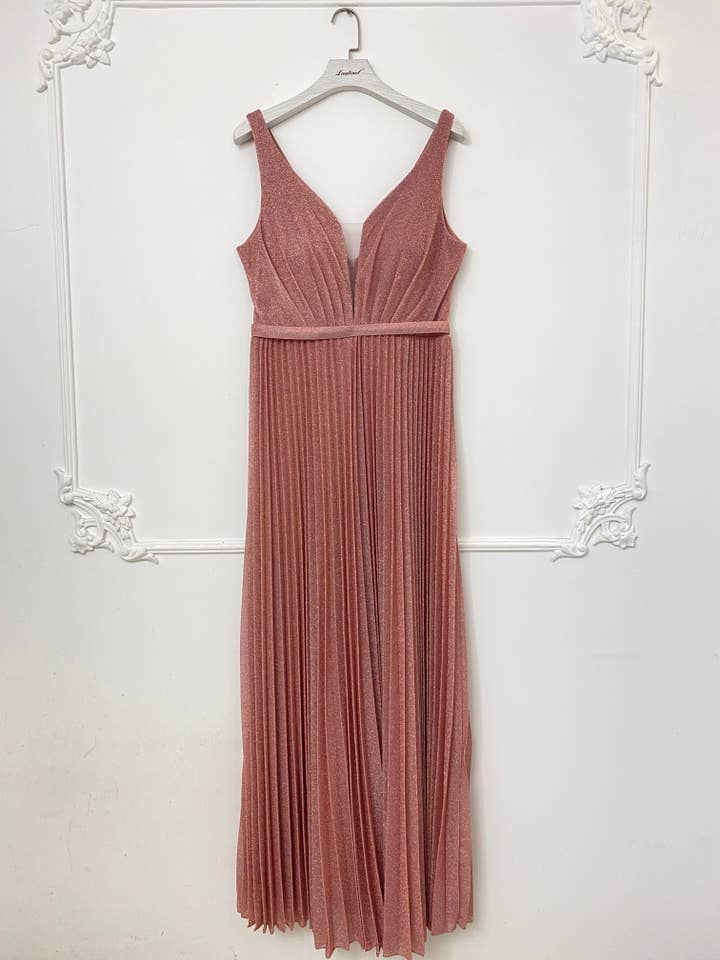 Lautinel - Wholesale Gown - Women's - V-neck pleated evening dress R183210