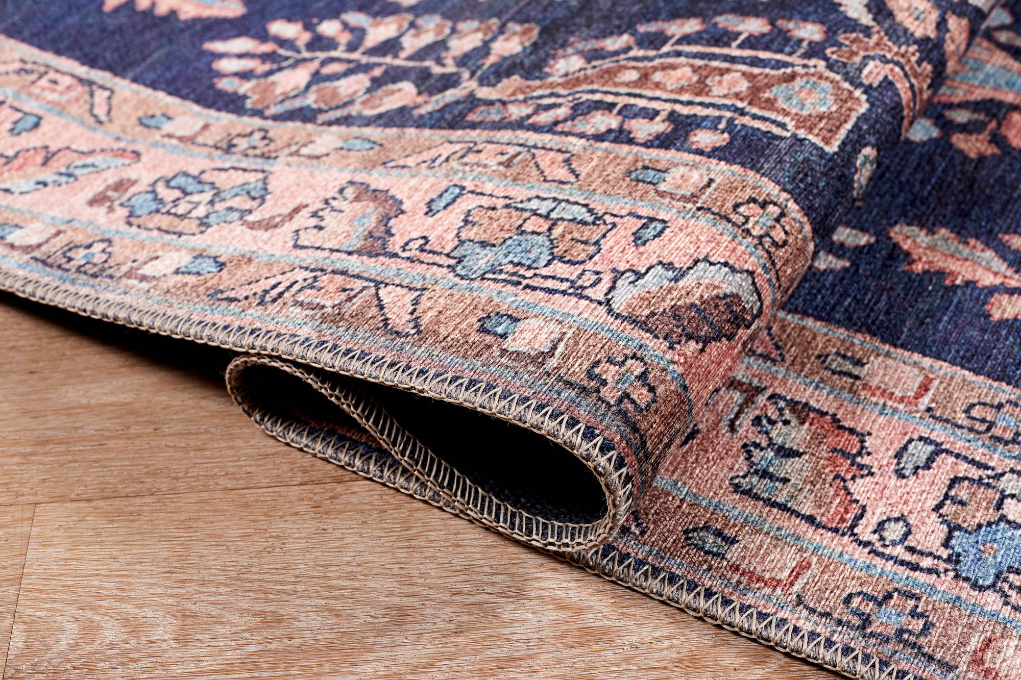 Bergen Floral Navy Area Rug for wholesale on Faire5