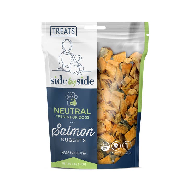 Side By Side Small Batch Freeze Dried Wild Caught Salmon Neutral Dog Treats Side By Side Small Batch Freeze Dried Wild Caught Salmon Neutral Dog Treats