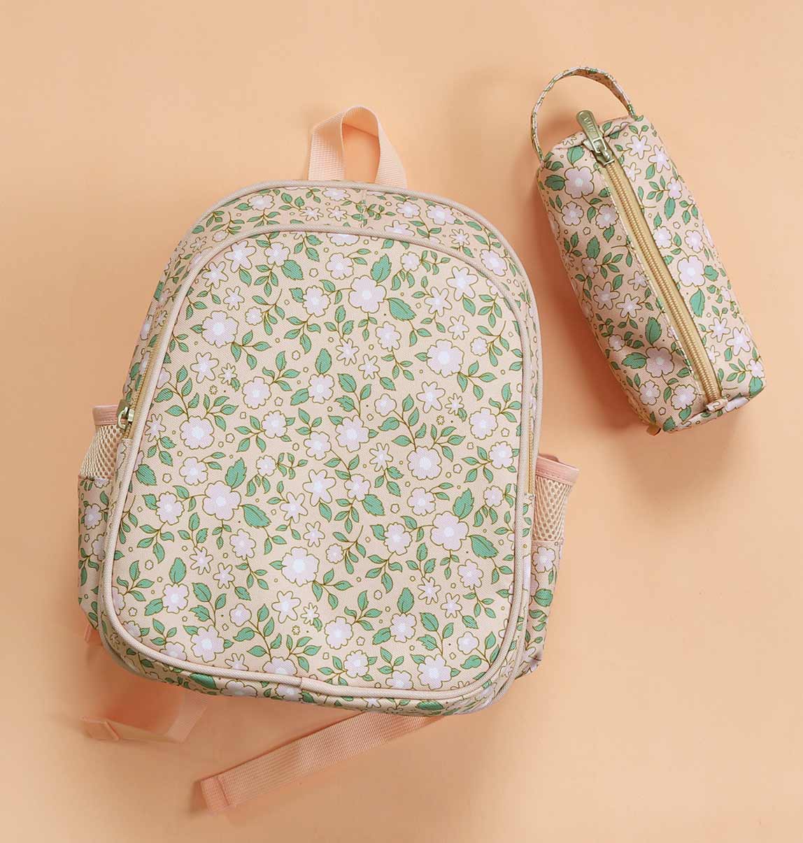 A Little Lovely Company - Wholesale Backpack - Kids - Kids backpack insulated front compartment: Blossoms-pink3