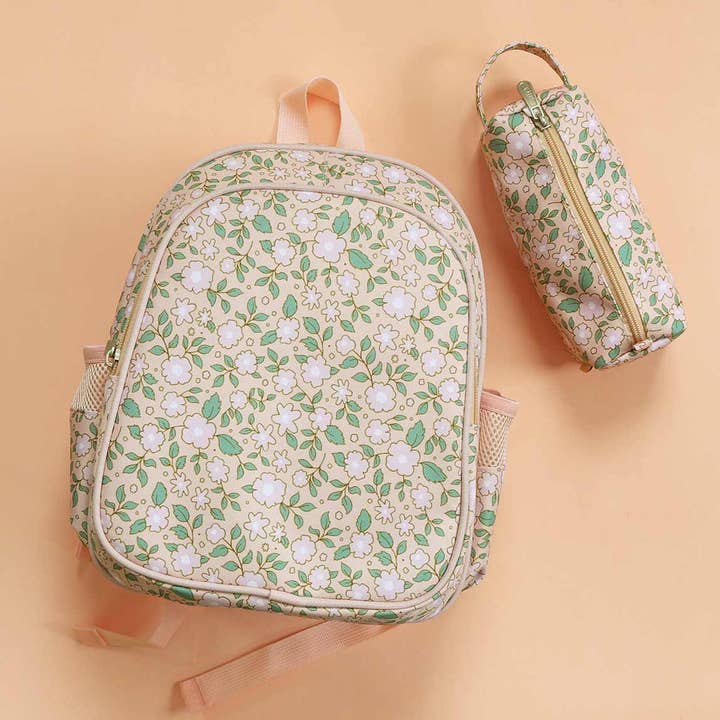 A Little Lovely Company - Wholesale Backpack - Kids - Kids backpack insulated front compartment: Blossoms-pink3