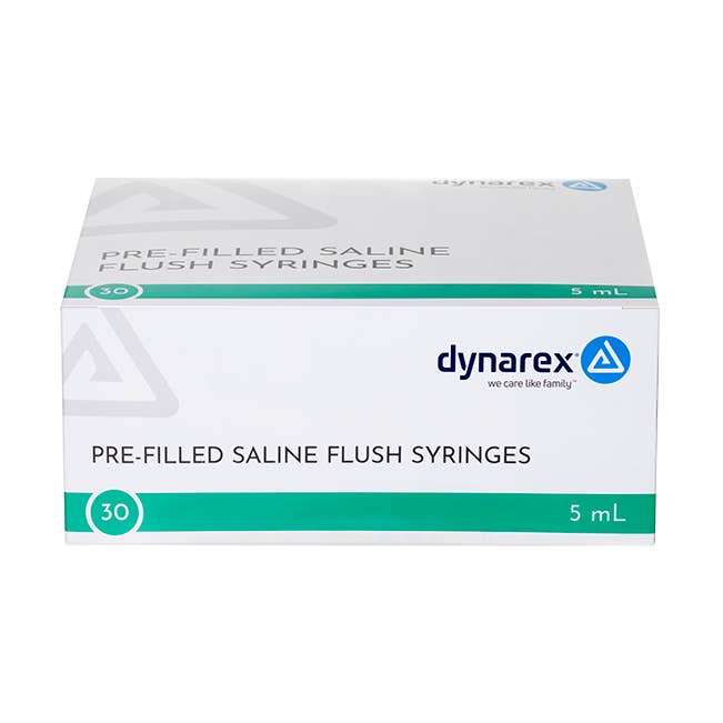 Dynarex Pre-Filled Saline Flush Syringe (30 Count) for wholesale by Go Bulk Medical
