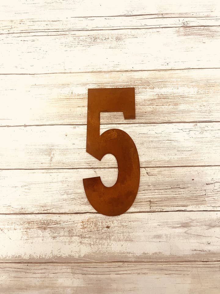 Metal House Number 5 Metal Rustic 8 Inch Garden Outdoor DIY for wholesale by Universal Ironworks USA