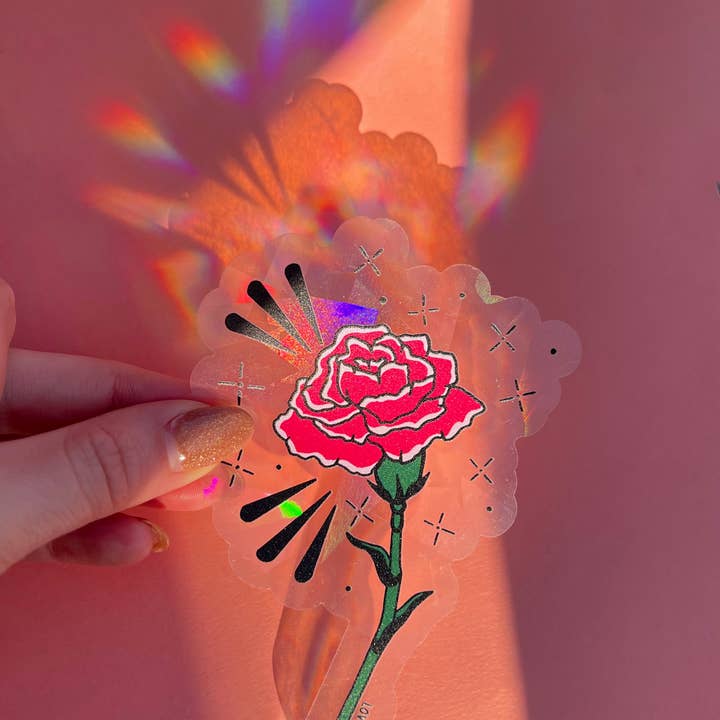 Carnation Rainbow Maker I January Birth Flower Suncatcher for wholesale by Love Tigerlily