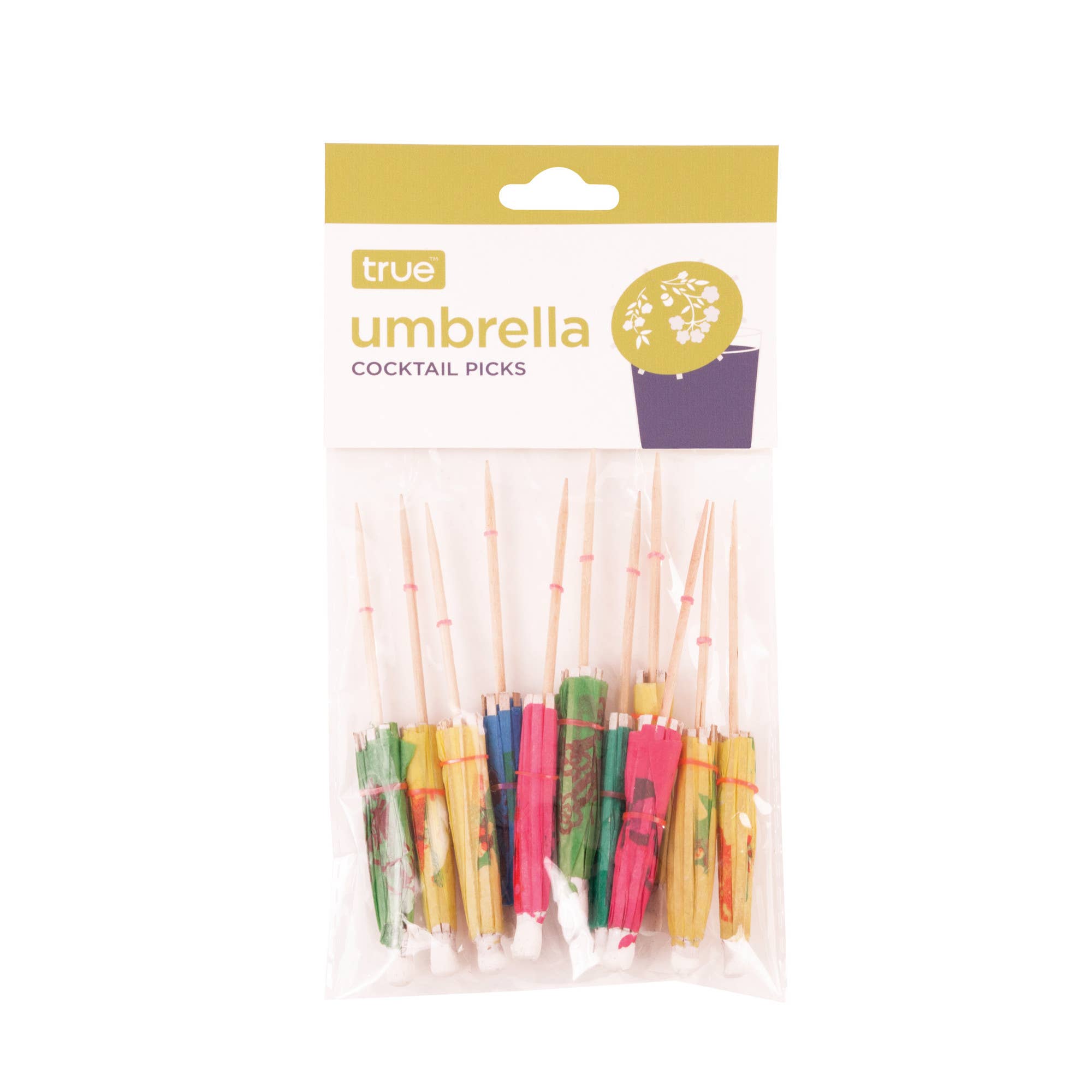 TRUE - Wholesale Cocktail Pick - Party Disposable Wood Umbrella Cocktail Picks Pack of 121