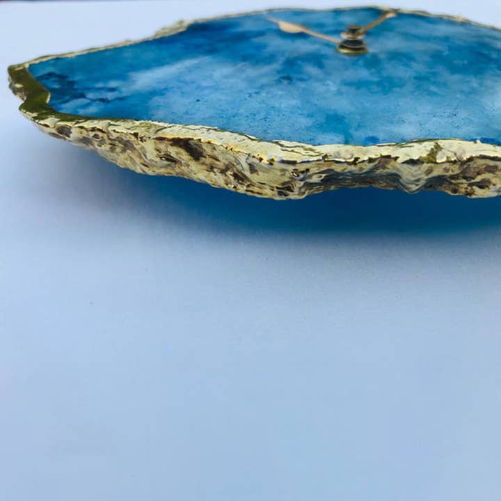 The Tangerine Store - Vendita all'ingrosso Orologi da parete - Orologio da parete/tavolo con grande agata blu oceano1