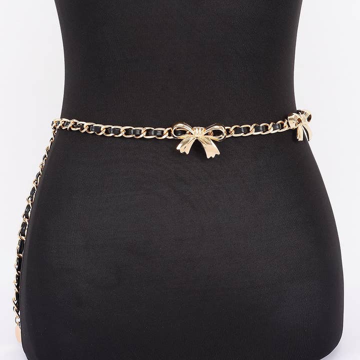 Multi Bow Chain Belt for wholesale by 3AM BY H&D ACCESSORIES