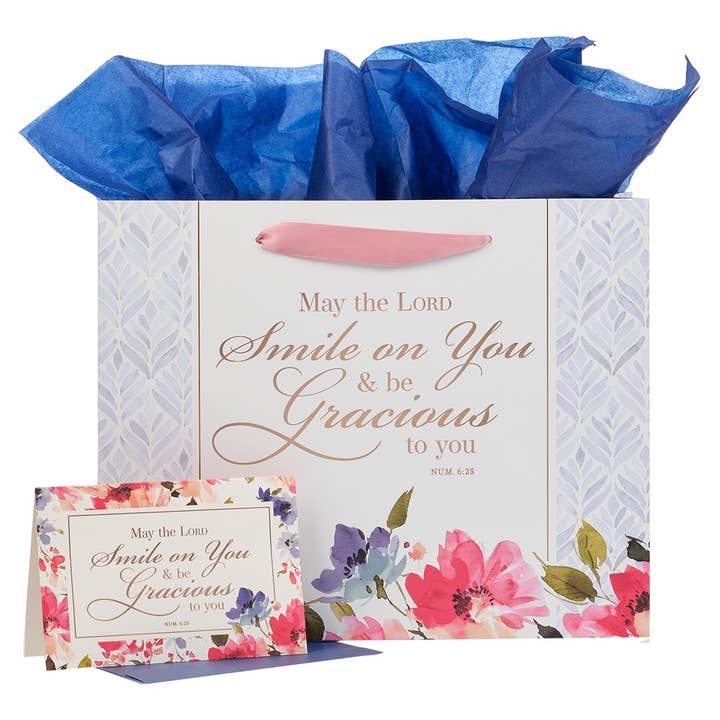 Smile & Be Gracious to You Floral Large Landscape Gift Bag a for wholesale by Christian Art Gifts