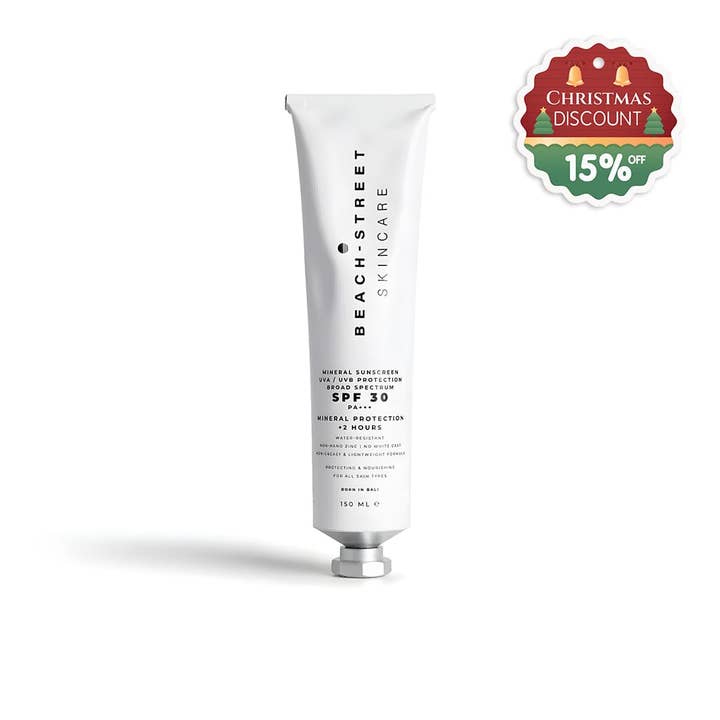 Écran solaire minéral SPF30 150 ml pour la vente par BEACH - STREET SKINCARE ®