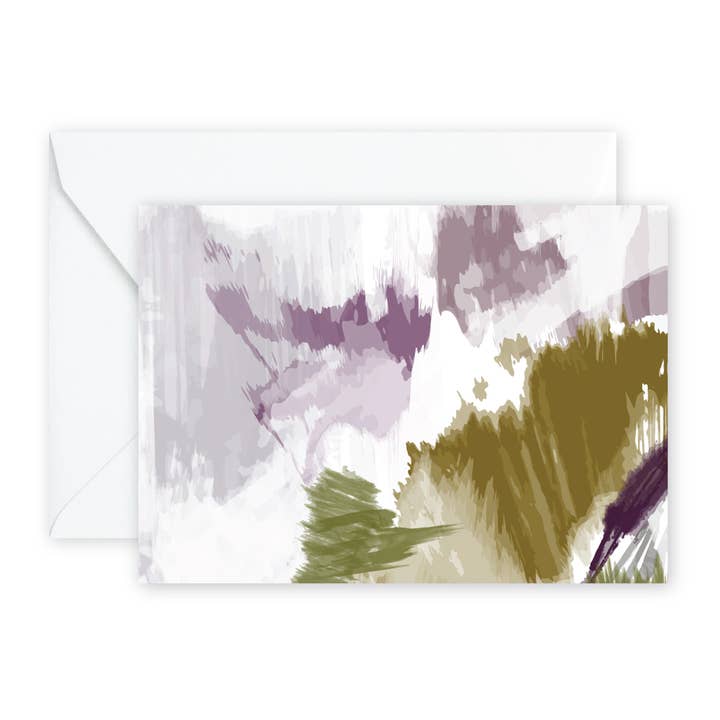 Plum Gold Abstract Notecards + Envs for wholesale by pixelimpress