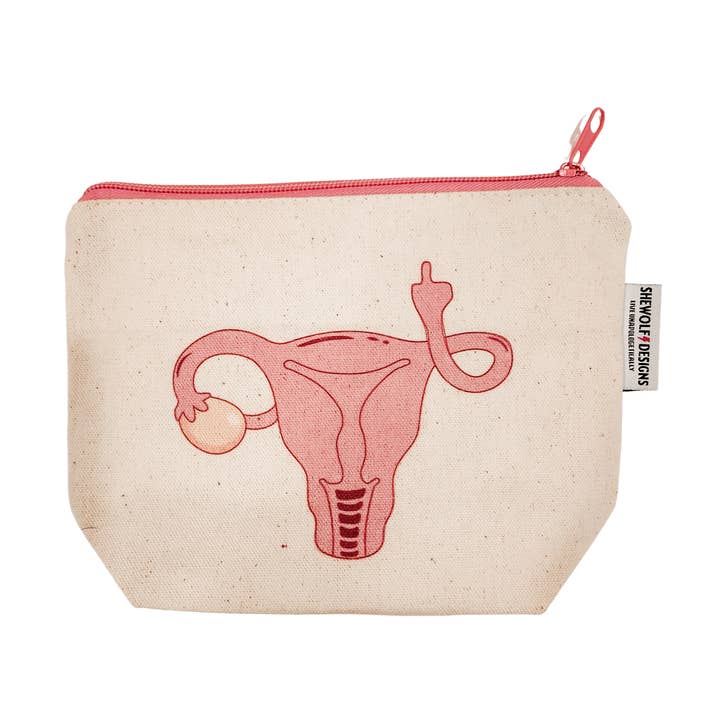 Pouch: Angry Uterus Pro-Choice Feminine Care & Activist Bag for wholesale by SHEWOLF Designs