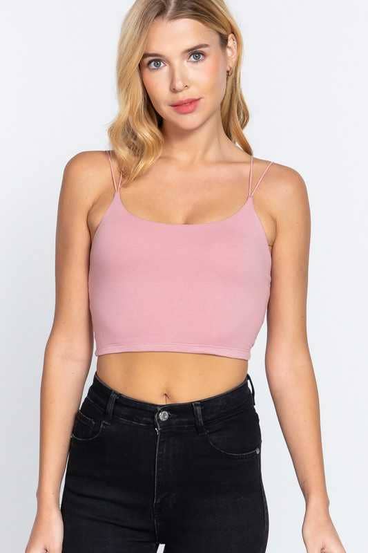 Vanilla Monkey - Wholesale Tank Top - Women's - Round Neck Elastic Strap Two Ply Knit Cami Crop Top12
