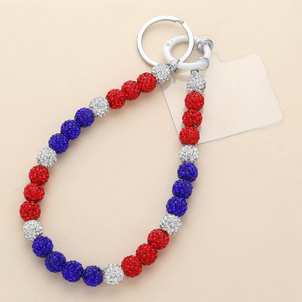 Sensibling Corp. – Großhandel Schlüsselanhänger – Damen – Shamballa Kugel Perlen Schlüsselanhänger / Handy-Anhänger Handgelenkband1