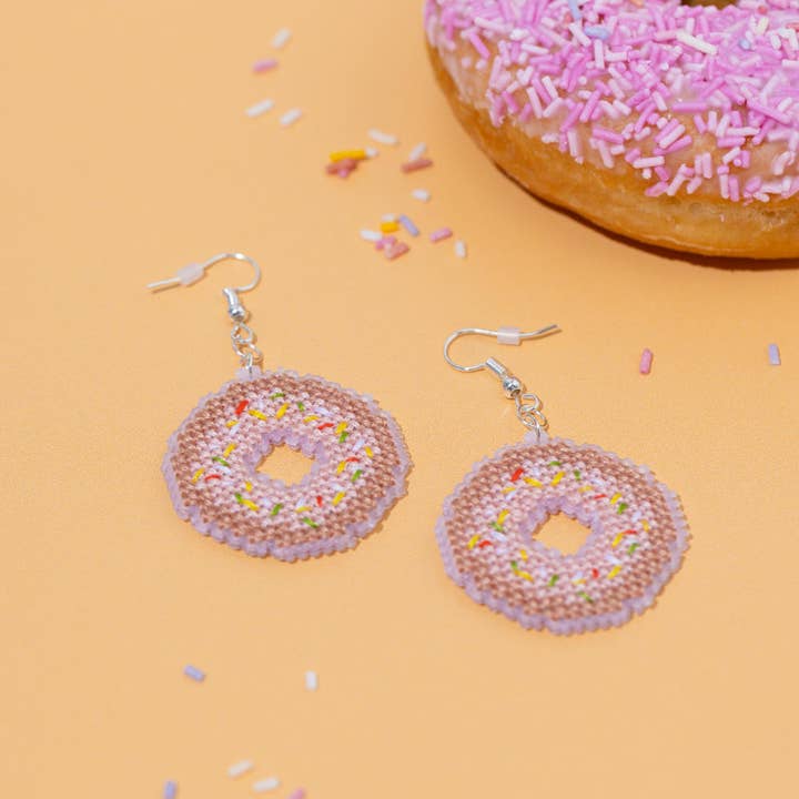 Donut Cross Stitch Earrings Kit for wholesale by STITCHFINITY