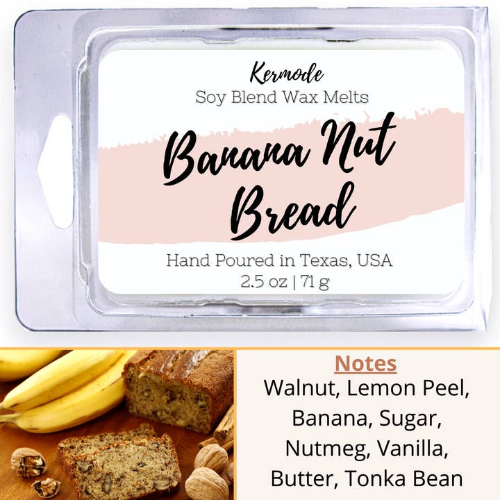 Banana Nut Bread - Highly Scented Non Toxic Wax Melts for wholesale by Kermode