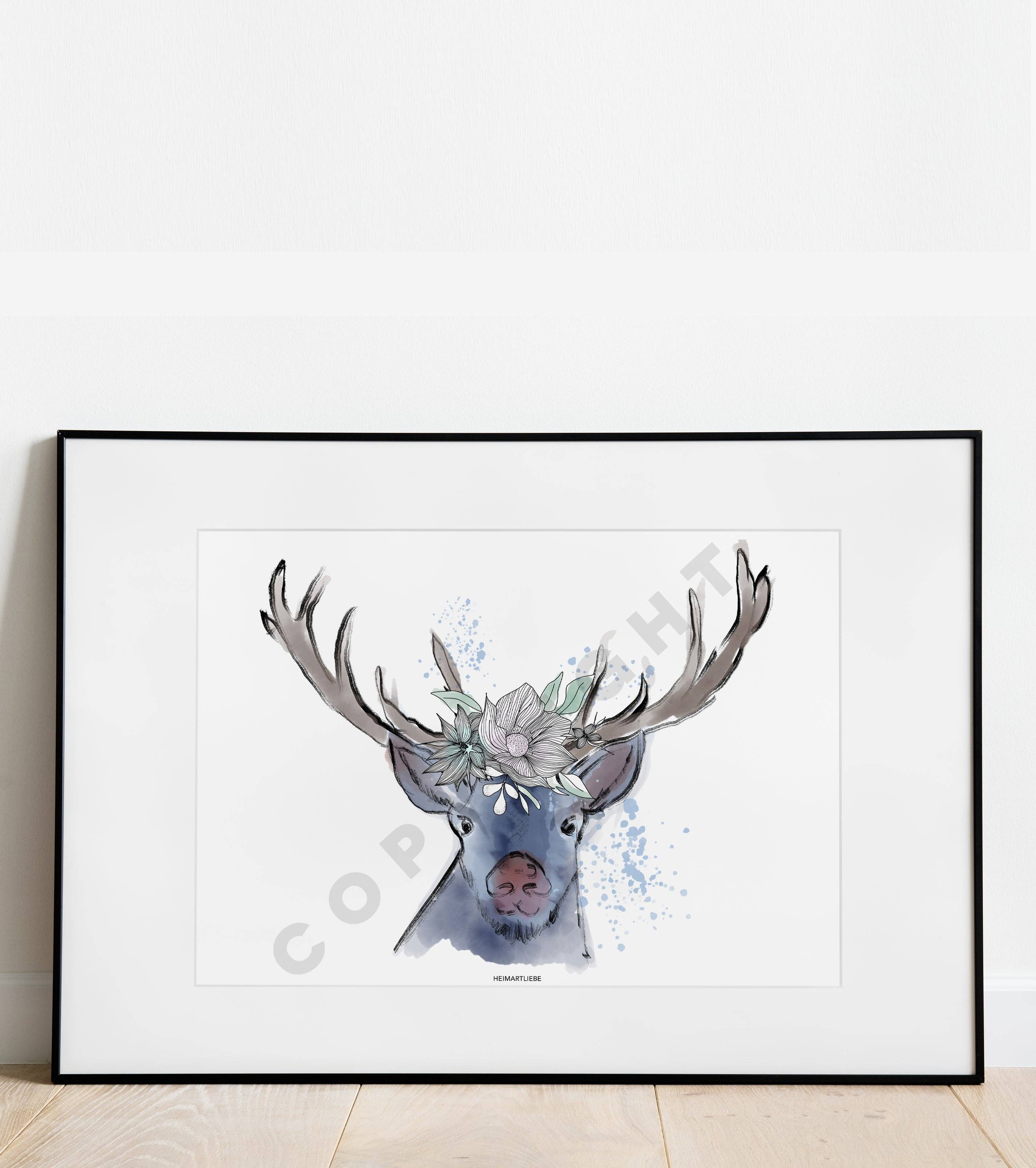 HEIMARTLIEBE® – Großhandel Kunstdruck – PRINT - MEERLIEBE HIRSCH3