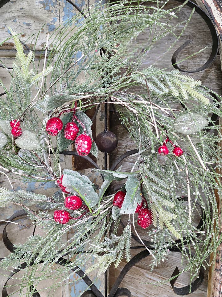 Frosted Winter 6.5in Candle Ring for wholesale by Wholesale Home Decor