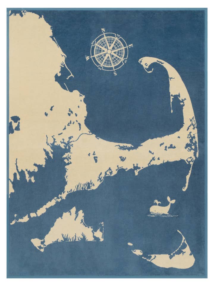 Cape and Islands Ocean Blue Blanket for wholesale by ChappyWrap