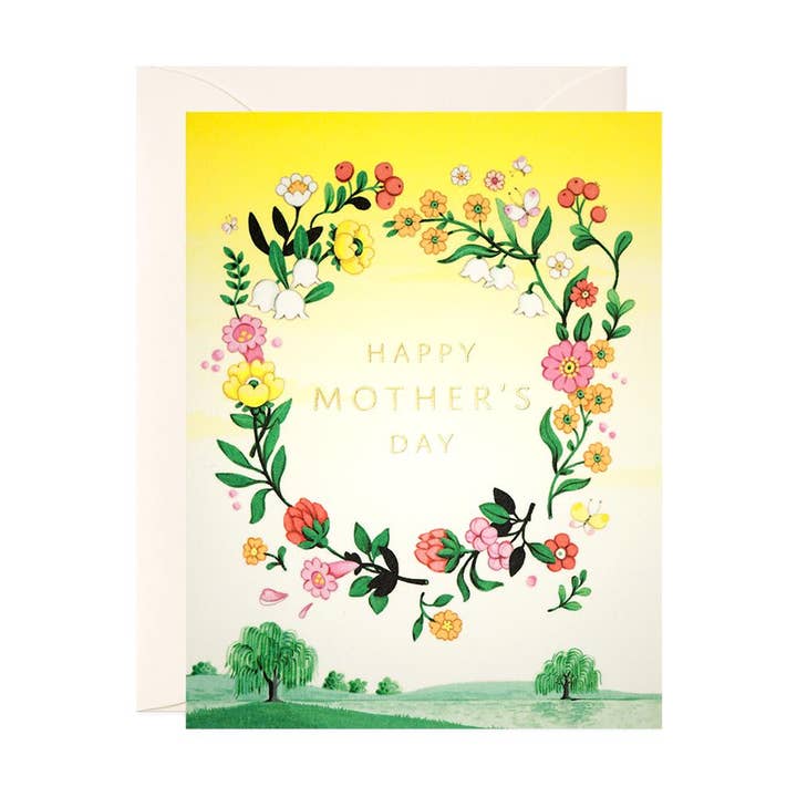 Yellow Floral Mother's Day Greeting Card for wholesale by JooJoo Paper
