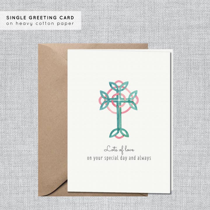 Girl Baptism Card | First Communion Card | Girl Confirmation for wholesale by Gina Maher | Watercolor