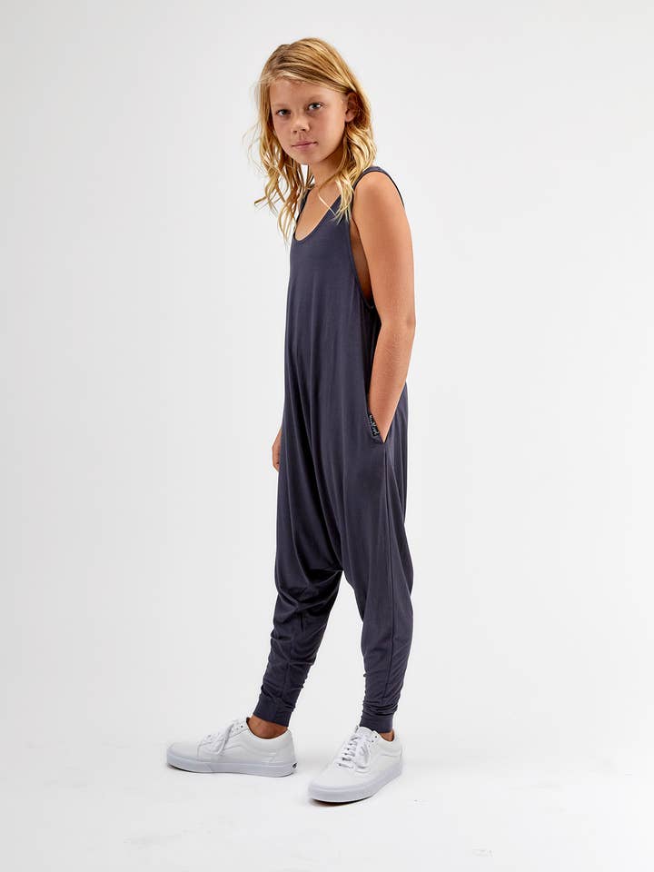 Slate Blue Mini Kids Momper for wholesale by Momper Romper