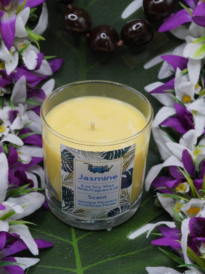 6 Oz Jasmine Soywax katoenen lont glazen pot voor wholesale door Ohanale