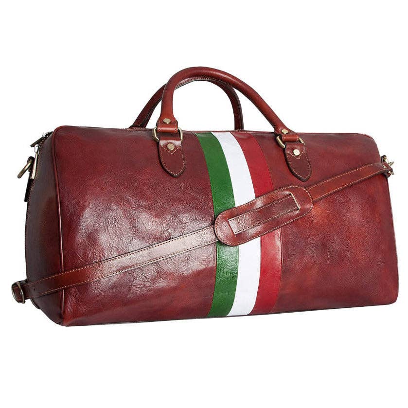 MODARNO - Wholesale Weekender Bag - Unisex - Modarno leather travel bag for men and women travel bag Italian flag sports bag genuine leather travel bag Made in Italy8